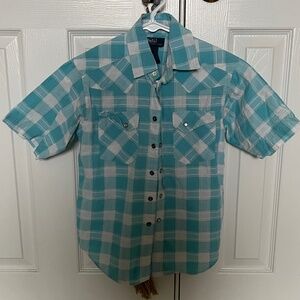 Polo Ralph Lauren Boys Plaid Short Sleeve Button-Up Shirt Size S (8)